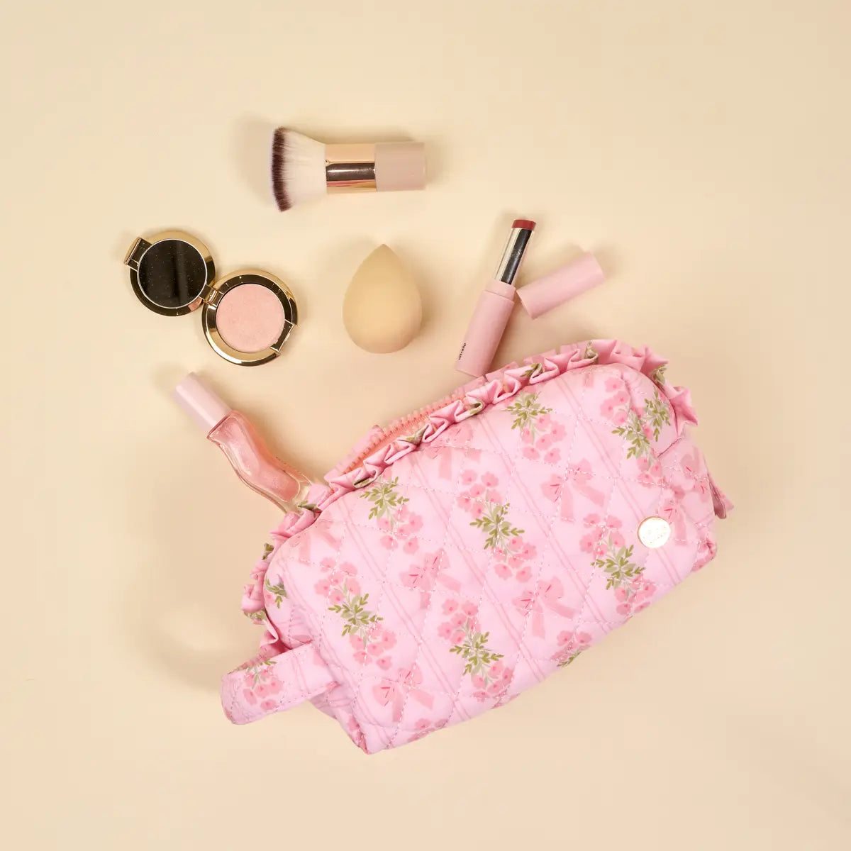 Essentials Quilted Cosmetic Pouch