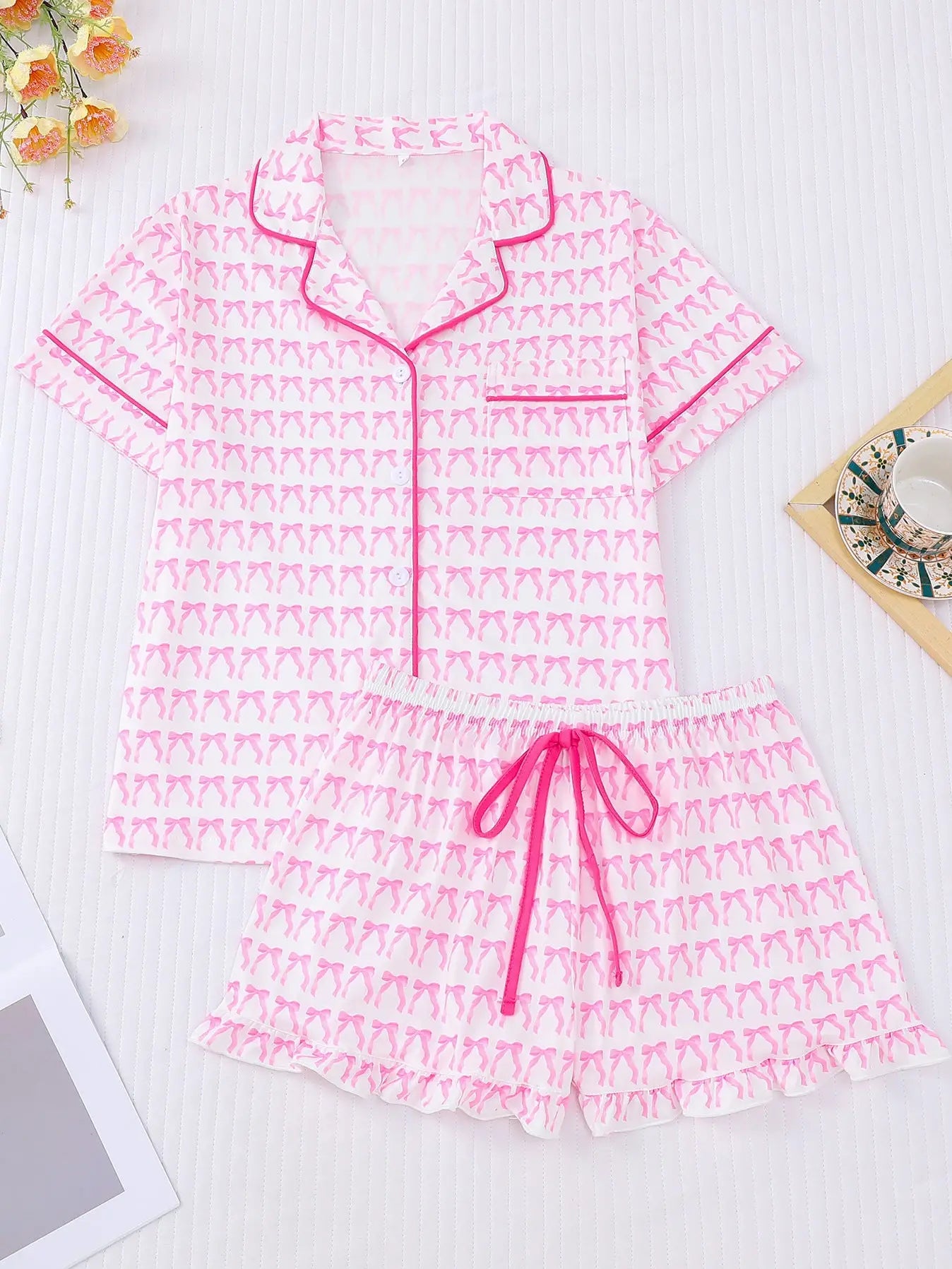 Coquette Bow Print Pajama Set