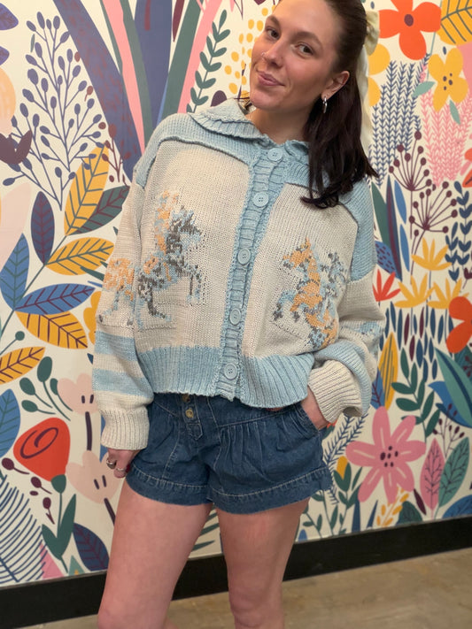 Sweater With Horse Print