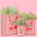 Cherry On Top Gift Bag + Stripes - Ric Rac Handle - Gift Tag