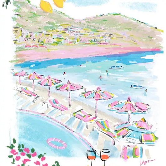 Amalfi Dinner Art Print - 11x14