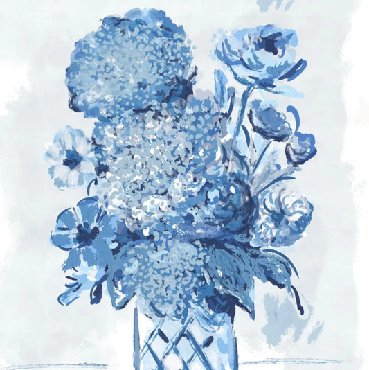 Cobalt Blossoms Art Print - 8x10
