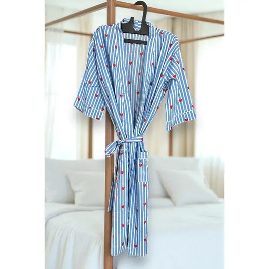 Sweetheart Getaway Heart Print Kimono Robe
