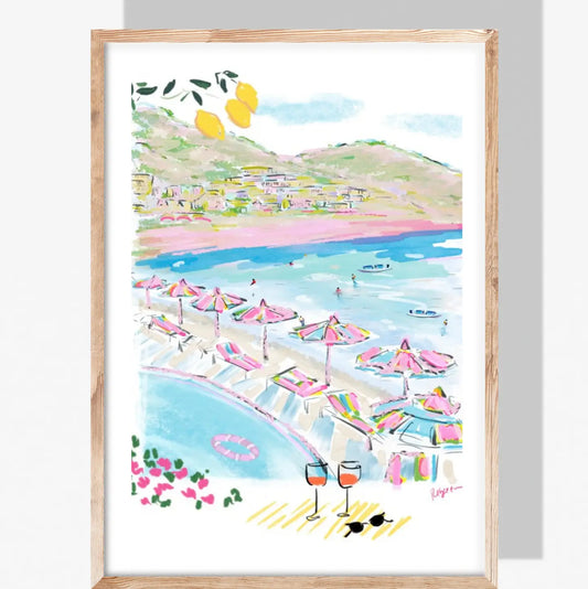 Amalfi Dinner Art Print - 11x14
