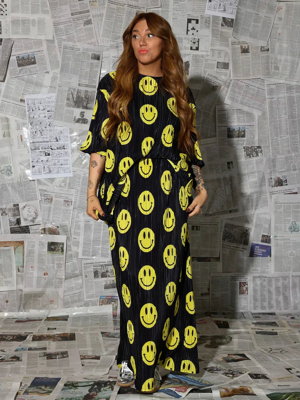 Smile Back Plisse Maxi Skirt Set