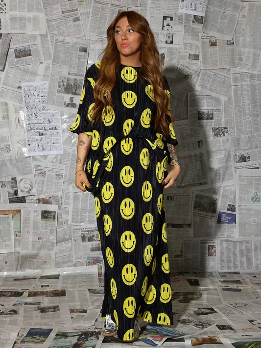 Smile Back Plisse Maxi Skirt Set