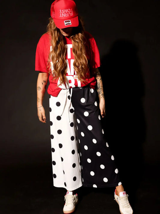 Two Sides Half & Half Cropped Pants (w/ Pockets)