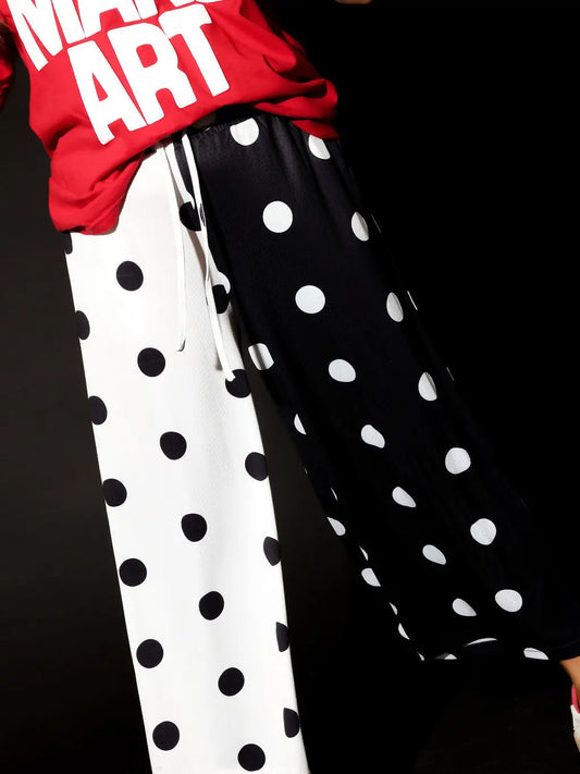 Two Sides Half & Half Cropped Pants (w/ Pockets)